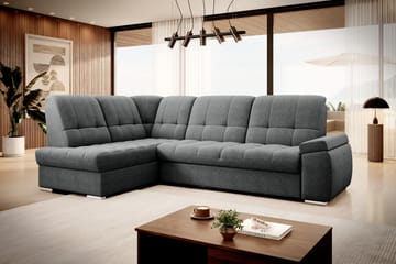 Bäddsoffa m. Schäslong Amelya 3-sits - Mörkgrå - Möbler - Soffa - Bäddsoffa - Bäddsoffa längsbäddad