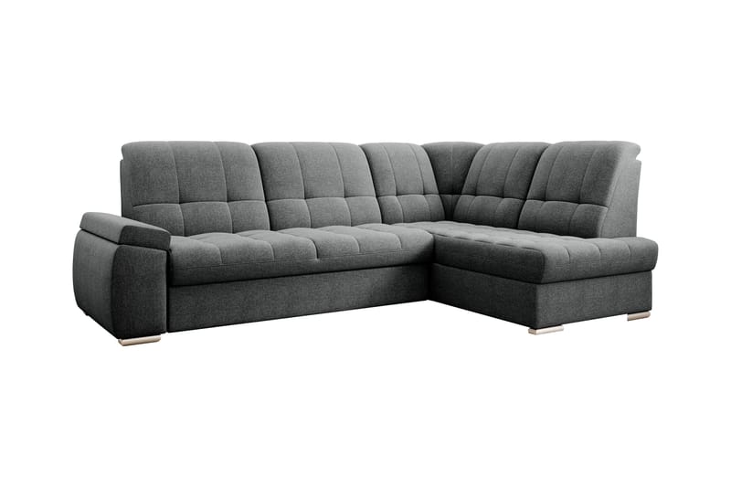 Bäddsoffa m. Schäslong Amelya 3-sits - Mörkgrå - Möbler - Soffa - Bäddsoffa - Bäddsoffa längsbäddad
