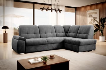 Bäddsoffa m. Schäslong Amelya 3-sits - Mörkgrå - Möbler - Soffa - Bäddsoffa - Bäddsoffa längsbäddad