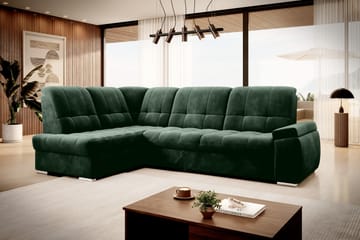 Bäddsoffa m. Schäslong Amelya 3-sits - Mörkgrön - Möbler - Soffa - Bäddsoffa - Bäddsoffa längsbäddad