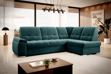 Bäddsoffa m. Schäslong Amelya 3-sits - Mörkgrön - Möbler - Soffa - Bäddsoffa - Bäddsoffa längsbäddad