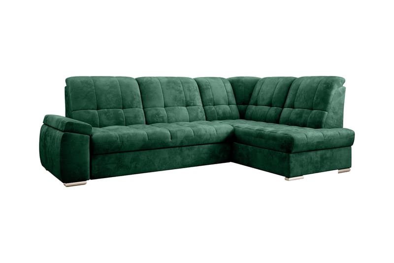 Bäddsoffa m. Schäslong Amelya 3-sits - Mörkgrön - Möbler - Soffa - Bäddsoffa - Bäddsoffa längsbäddad