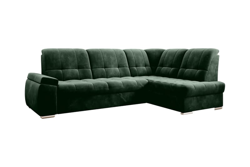 Bäddsoffa m. Schäslong Amelya 3-sits - Mörkgrön - Möbler - Soffa - Bäddsoffa - Bäddsoffa längsbäddad