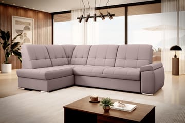 Bäddsoffa m. Schäslong Amelya 3-sits - Rosa - Möbler - Soffa - Bäddsoffa - Bäddsoffa längsbäddad