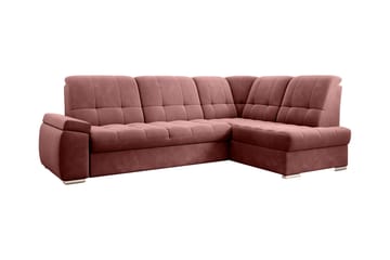 Bäddsoffa m. Schäslong Amelya 3-sits - Rosa - Möbler - Soffa - Bäddsoffa - Bäddsoffa längsbäddad