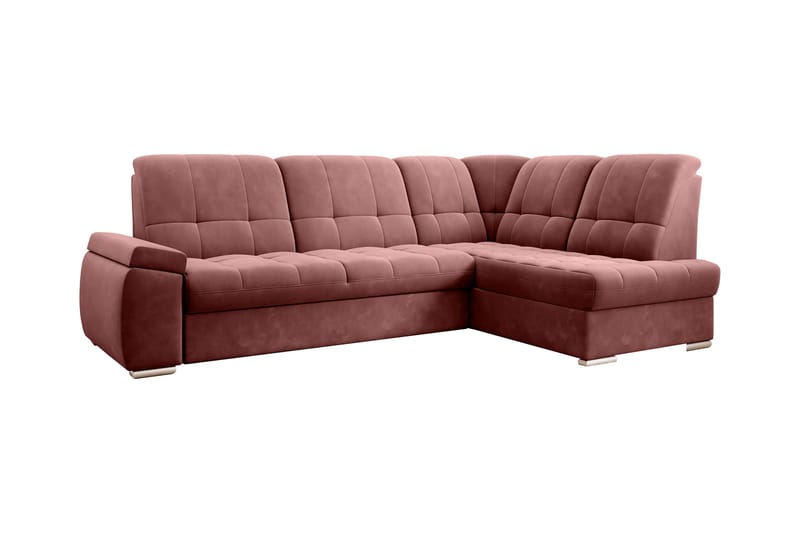 Bäddsoffa m. Schäslong Amelya 3-sits - Rosa - Möbler - Soffa - Bäddsoffa - Bäddsoffa längsbäddad