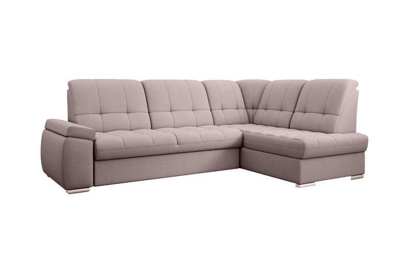Bäddsoffa m. Schäslong Amelya 3-sits - Rosa - Möbler - Soffa - Bäddsoffa - Bäddsoffa längsbäddad