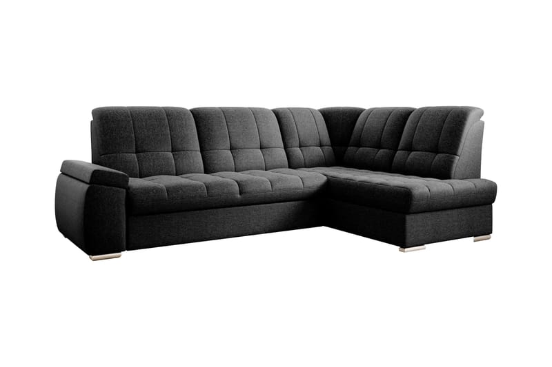 Bäddsoffa m. Schäslong Amelya 3-sits - Svart - Möbler - Soffa - Bäddsoffa - Bäddsoffa längsbäddad