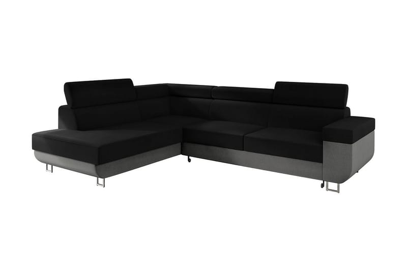 Bäddsoffa m. Schäslong Argueso 3-sits L-formad - Grå - Möbler - Soffa - Bäddsoffa - Bäddsoffa längsbäddad
