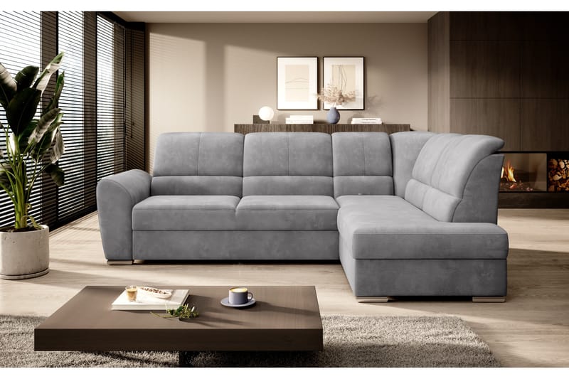 Bäddsoffa m. Schäslong Keith 3-sits - Grå - Möbler - Soffa - Bäddsoffa - Bäddsoffa längsbäddad