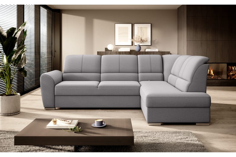 Bäddsoffa m. Schäslong Keith 3-sits - Grå - Möbler - Soffa - Bäddsoffa - Bäddsoffa längsbäddad
