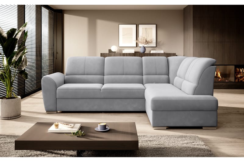 Bäddsoffa m. Schäslong Keith 3-sits - Grå - Möbler - Soffa - Bäddsoffa - Bäddsoffa längsbäddad