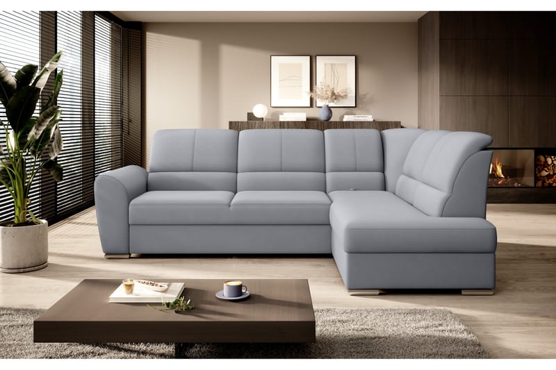 Bäddsoffa m. Schäslong Keith 3-sits - Grå - Möbler - Soffa - Bäddsoffa - Bäddsoffa längsbäddad
