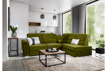 Bäddsoffa m. Schäslong Keith 3-sits - Grön - Möbler - Soffa - Bäddsoffa - Bäddsoffa längsbäddad
