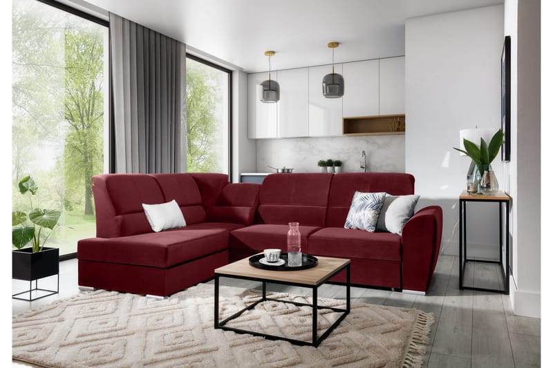 Bäddsoffa m. Schäslong Keith 3-sits - Mörklila - Möbler - Soffa - Bäddsoffa - Bäddsoffa längsbäddad