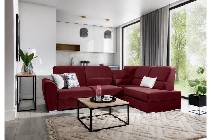 Bäddsoffa m. Schäslong Keith 3-sits - Mörklila - Möbler - Soffa - Bäddsoffa - Bäddsoffa längsbäddad