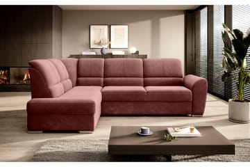 Bäddsoffa m. Schäslong Keith 3-sits - Rosa - Möbler - Soffa - Bäddsoffa - Bäddsoffa längsbäddad
