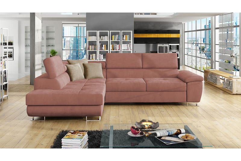 Bäddsoffa m. Schäslong Oertel L-formad - Möbler - Soffa - Sammetssoffa
