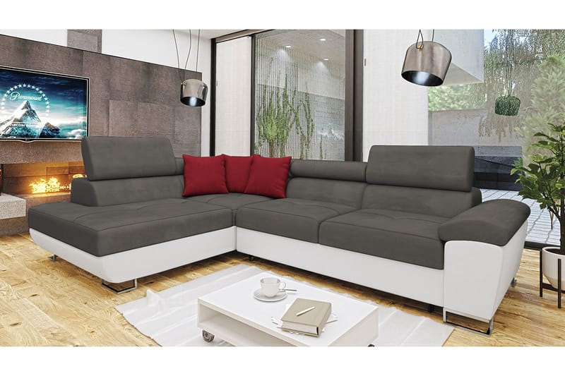 Bäddsoffa m. Schäslong Oertel L-formad - Möbler - Soffa - Sammetssoffa