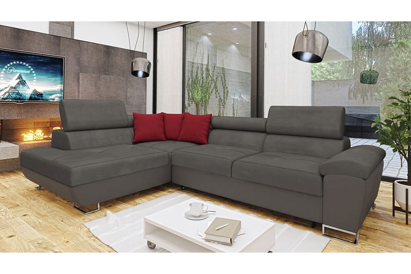 Bäddsoffa m. Schäslong Oertel L-formad - Möbler - Soffa - Sammetssoffa