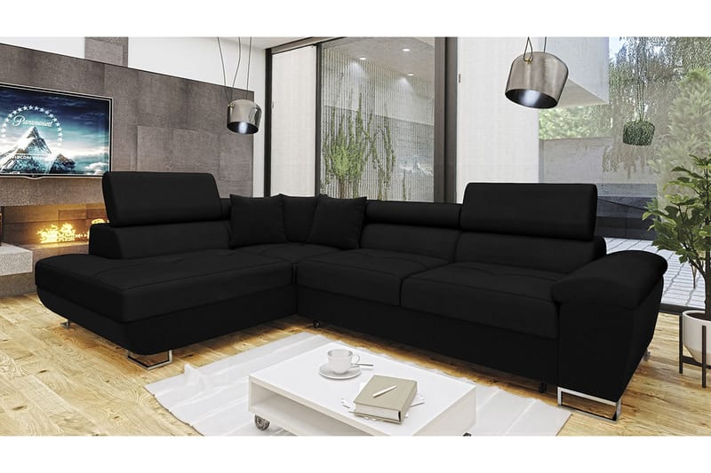 Bäddsoffa m. Schäslong Oertel L-formad - Möbler - Soffa - Sammetssoffa