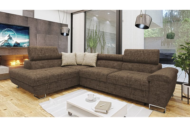 Bäddsoffa m. Schäslong Oertel L-formad - Möbler - Soffa - Bäddsoffa - Bäddsoffa längsbäddad