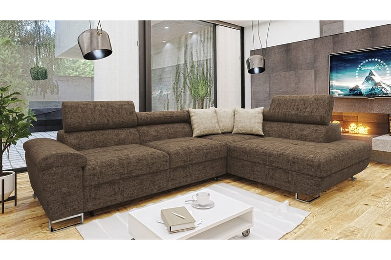 Bäddsoffa m. Schäslong Oertel L-formad - Möbler - Soffa - Bäddsoffa - Bäddsoffa längsbäddad