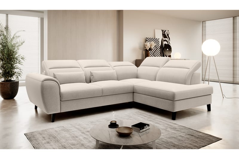 Bäddsoffa m. Schäslong Yasmine 3-sits - Beige - Möbler - Soffa - Bäddsoffa - Bäddsoffa längsbäddad