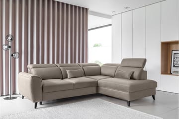 Bäddsoffa m. Schäslong Yasmine 3-sits - Beige - Möbler - Soffa - Bäddsoffa - Bäddsoffa längsbäddad