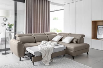 Bäddsoffa m. Schäslong Yasmine 3-sits - Beige - Möbler - Soffa - Bäddsoffa - Bäddsoffa längsbäddad