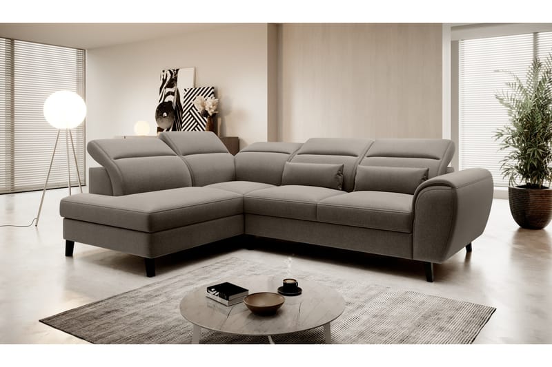 Bäddsoffa m. Schäslong Yasmine 3-sits - Beige - Möbler - Soffa - Bäddsoffa - Bäddsoffa längsbäddad