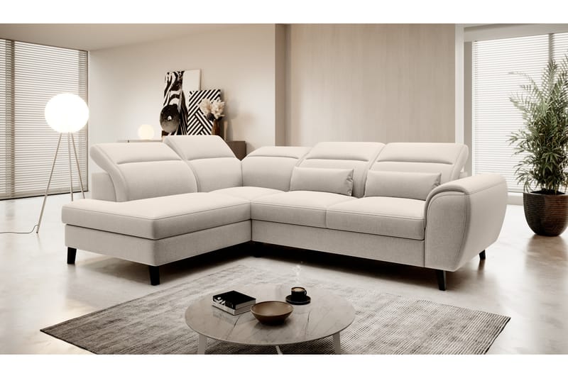 Bäddsoffa m. Schäslong Yasmine 3-sits - Beige - Möbler - Soffa - Bäddsoffa - Bäddsoffa längsbäddad