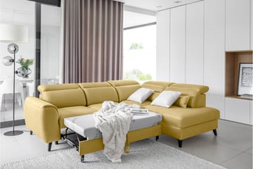 Bäddsoffa m. Schäslong Yasmine 3-sits - Gul - Möbler - Soffa - Bäddsoffa - Bäddsoffa längsbäddad