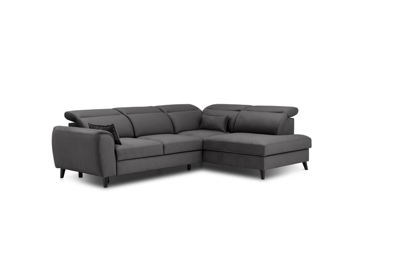 Bäddsoffa m. Schäslong Yasmine 3-sits - Mörkgrå - Möbler - Soffa - Bäddsoffa - Bäddsoffa längsbäddad