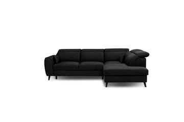 Bäddsoffa m. Schäslong Yasmine 3-sits - Svart - Möbler - Soffa - Bäddsoffa - Bäddsoffa längsbäddad