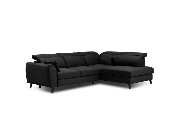 Bäddsoffa m. Schäslong Yasmine 3-sits - Svart - Möbler - Soffa - Bäddsoffa - Bäddsoffa längsbäddad