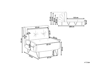 Bäddsoffa Vestfold Orange, Svart - Orange, Svart - Möbler - Soffa - Soffgrupp