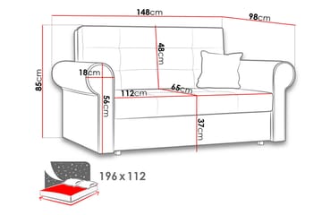 2-sits Bäddsoffa Arlinda - Sammet/Svart - Möbler - Soffa - Bäddsoffa - 2 sits bäddsoffa