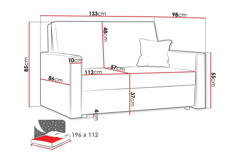 2-sits Bäddsoffa Denegal - Möbler - Soffa - Bäddsoffa - 2 sits bäddsoffa