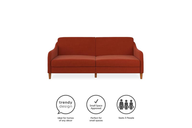 2-sits Bäddsoffa Jasper Orange - Dorel Home - Möbler - Soffa - Bäddsoffa - 2 sits bäddsoffa