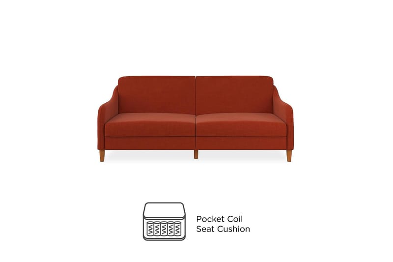 2-sits Bäddsoffa Jasper Orange - Dorel Home - Möbler - Soffa - Bäddsoffa - 2 sits bäddsoffa