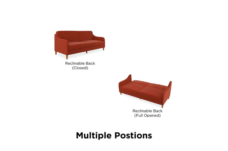 2-sits Bäddsoffa Jasper Orange - Dorel Home - Möbler - Soffa - Bäddsoffa - 2 sits bäddsoffa