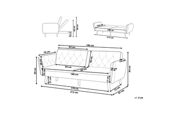 2-sits Bäddsoffa Keianes - Sammet/Mörkgrön - Möbler - Soffa - Bäddsoffa - 2 sits bäddsoffa