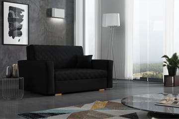 2-sits Bäddsoffa Rutmönster Hedensö - Sammet/Svart - Möbler - Soffa - Bäddsoffa - 2 sits bäddsoffa