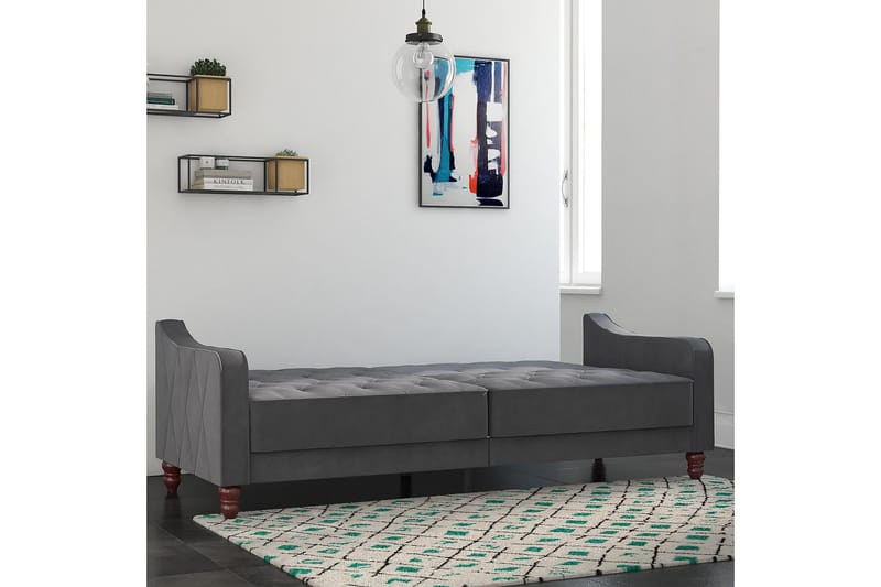 2-sits Bäddsoffa Vintage Tufted Grå - Novogratz - Möbler - Soffa - Bäddsoffa - 2 sits bäddsoffa