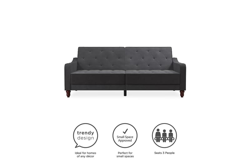 2-sits Bäddsoffa Vintage Tufted Grå - Novogratz - Möbler - Soffa - Bäddsoffa - 2 sits bäddsoffa