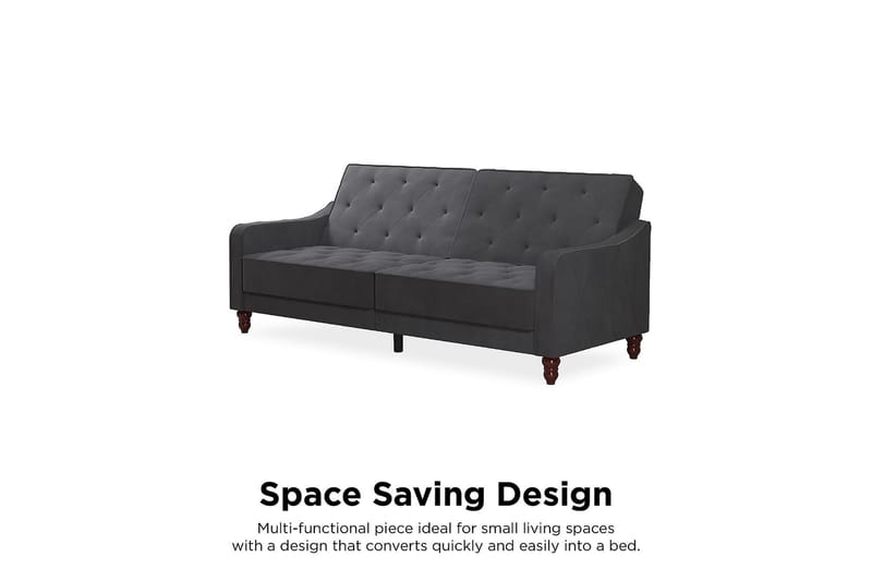2-sits Bäddsoffa Vintage Tufted Grå - Novogratz - Möbler - Soffa - Bäddsoffa - 2 sits bäddsoffa