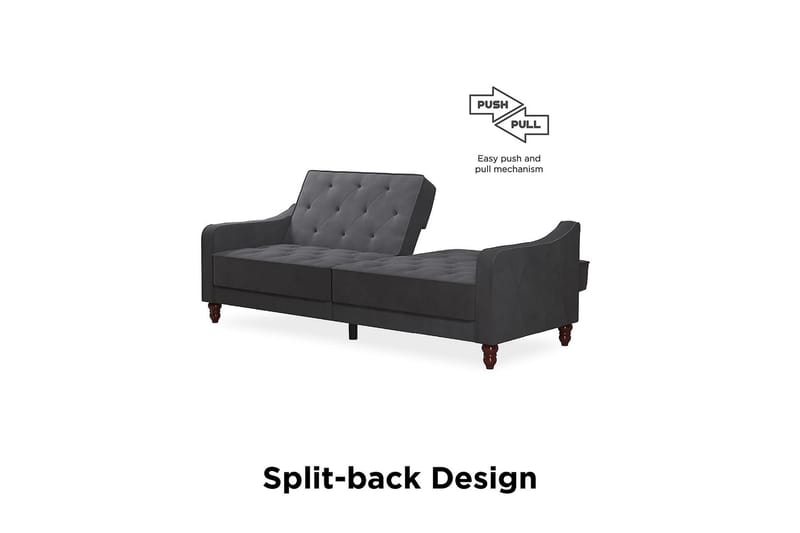 2-sits Bäddsoffa Vintage Tufted Grå - Novogratz - Möbler - Soffa - Bäddsoffa - 2 sits bäddsoffa