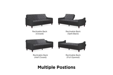 2-sits Bäddsoffa Vintage Tufted Grå - Novogratz - Möbler - Soffa - Bäddsoffa - 2 sits bäddsoffa