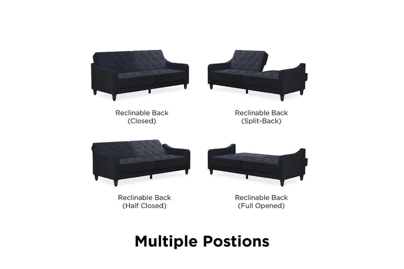 2-sits B�äddsoffa Vintage Tufted Marinblå - Novogratz - Möbler - Soffa - Bäddsoffa - 2 sits bäddsoffa